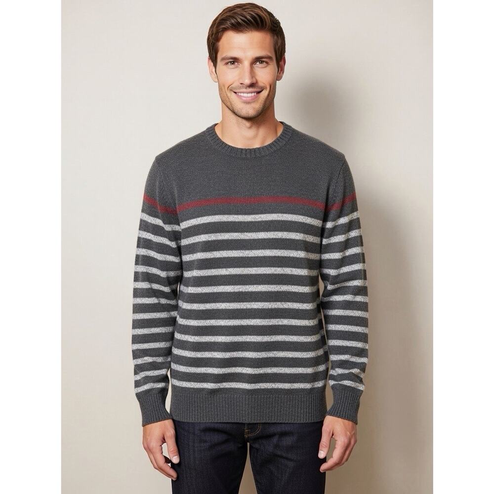 Urban Pipeline Sweater Mens L Gray Fair Isle Nordic Wool Blend Knit Pullover